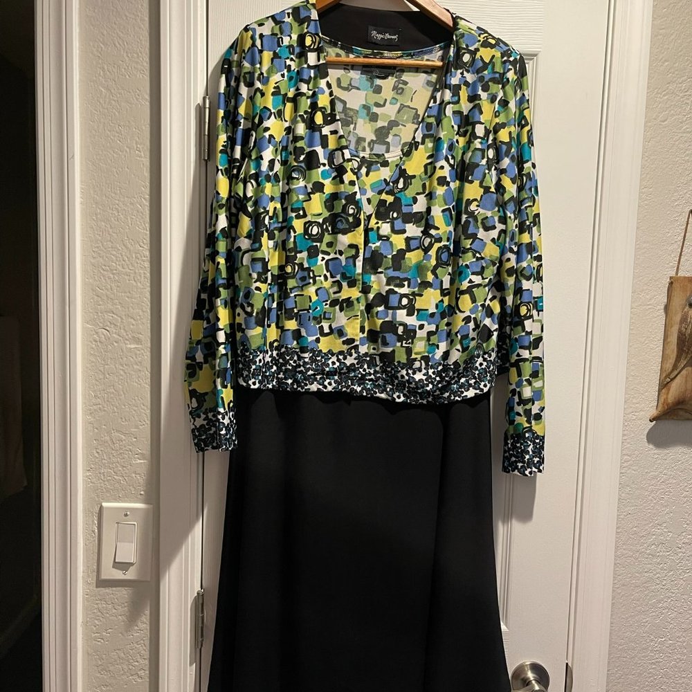 Maggie Barnes 14W Women's Dress with crop jacket.